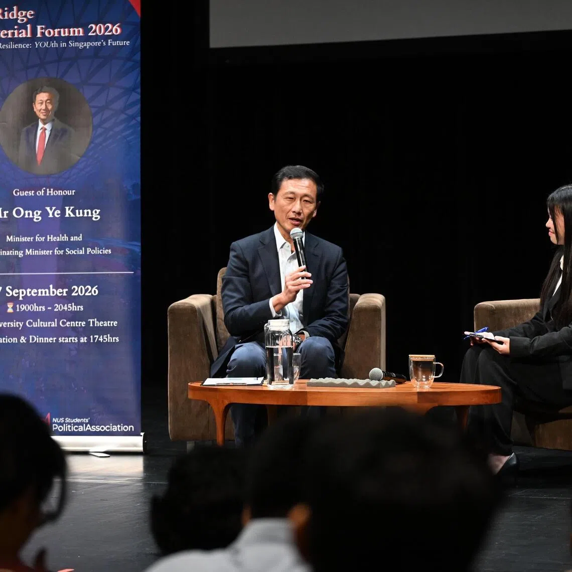 Minister for Health and Coordinating Minister for Social Policies Ong Ye Kung speaking during the dialogue session at the Kent Ridge Ministerial Forum on Sept 7.