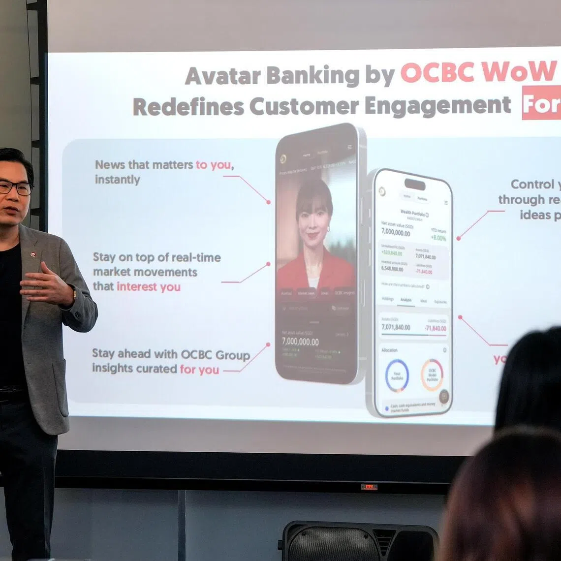 OCBC group chief executive Tan Teck Long at the unveiling of OCBC WoW, which the bank says is South-east Asia’s first AI-native mobile banking app.