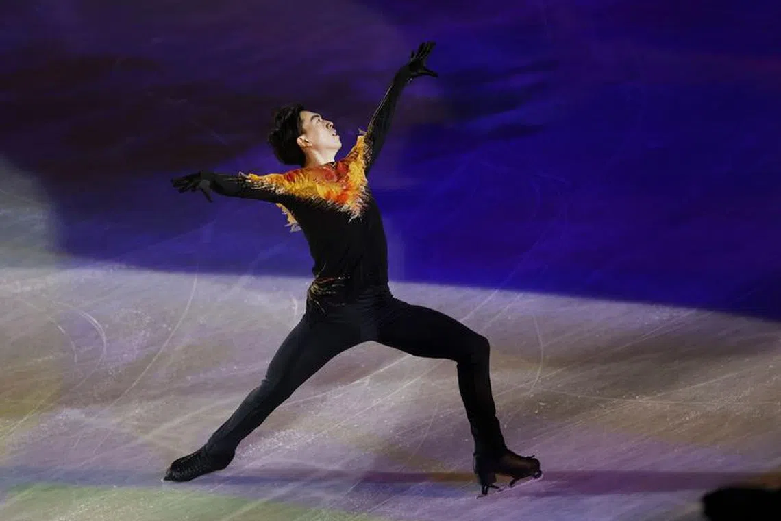 FILE PHOTO: Figure Skating - World Figure Skating Championships - South of France Arena, Montpellier, France - March 27, 2022 Vincent Zhou of the U.S. performs during the gala REUTERS/Juan Medina/File Photo