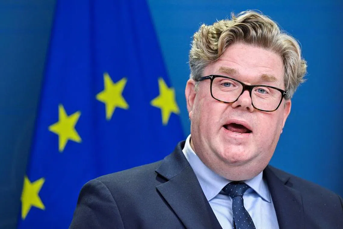 FILE PHOTO: Sweden's Justice Minister Gunnar Strommer attends a press conference regarding the deteriorating security situation in Sweden as the terror threat level in the country is raised to four on a five-point scale, in Stockholm, Sweden on August 17, 2023. Henrik Montgomery/TT News Agency/via REUTERS/File Photo