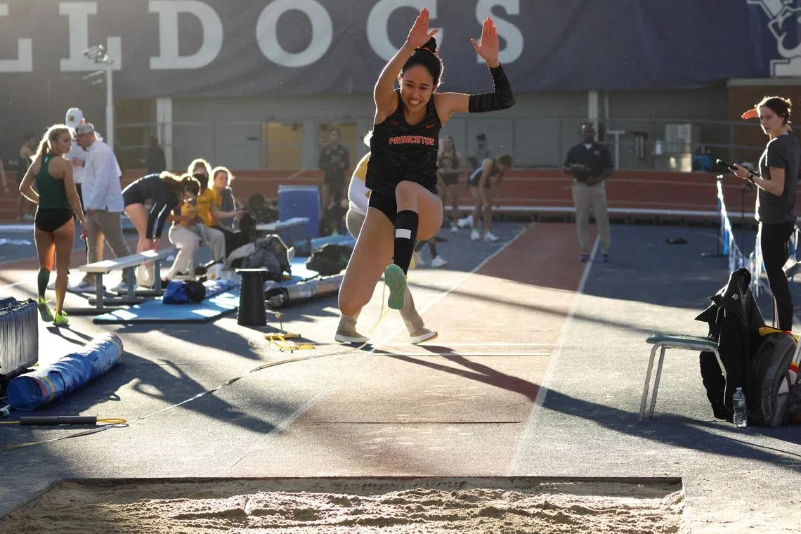 jamjump14 - Tia Louise Rozario at the 16th Yale Giegengack Invitational meet held at Yale University.

Credit:  Kate Joyce
Condition: For use with credit