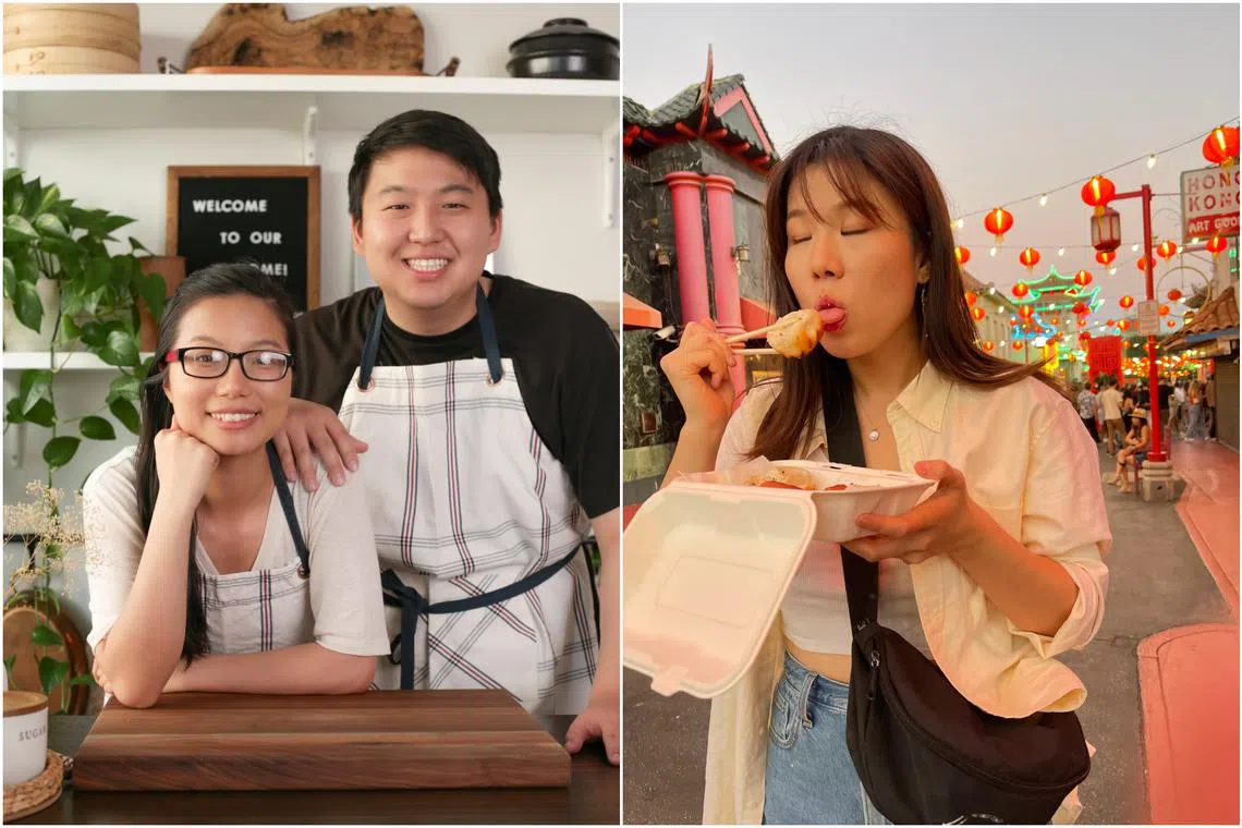 Ms Liu Mei Fung (left) and her fiance Han Kyong-soo run the Two Plaid Aprons blog, where they share recipes for Chinese American and other Asian dishes. Ms Britney Wang runs a website where she posts recipes for Shanghainese fare.