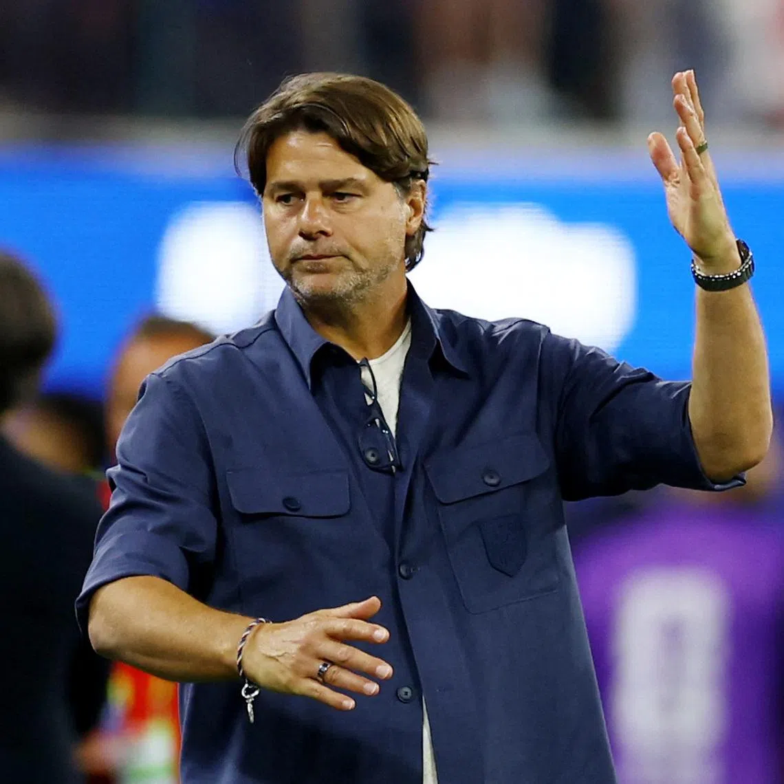 Soccer Football - FIFA World Cup 2026 - Group D - Turkey v United States - Los Angeles Stadium, Inglewood, California, U.S. - June 25, 2026 U.S. coach Mauricio Pochettino reacts REUTERS/Matthew Childs