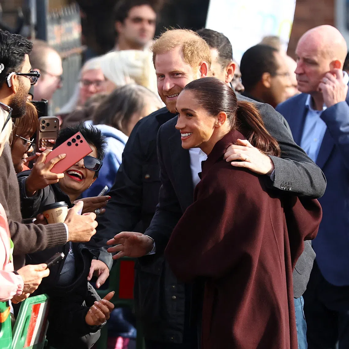 Britain’s Prince Harry and wife Meghan appearing together at a charity event in Nottingham, Britain, on Oct 15 - their first public appearance since returning to Britain from the US in August 2026.