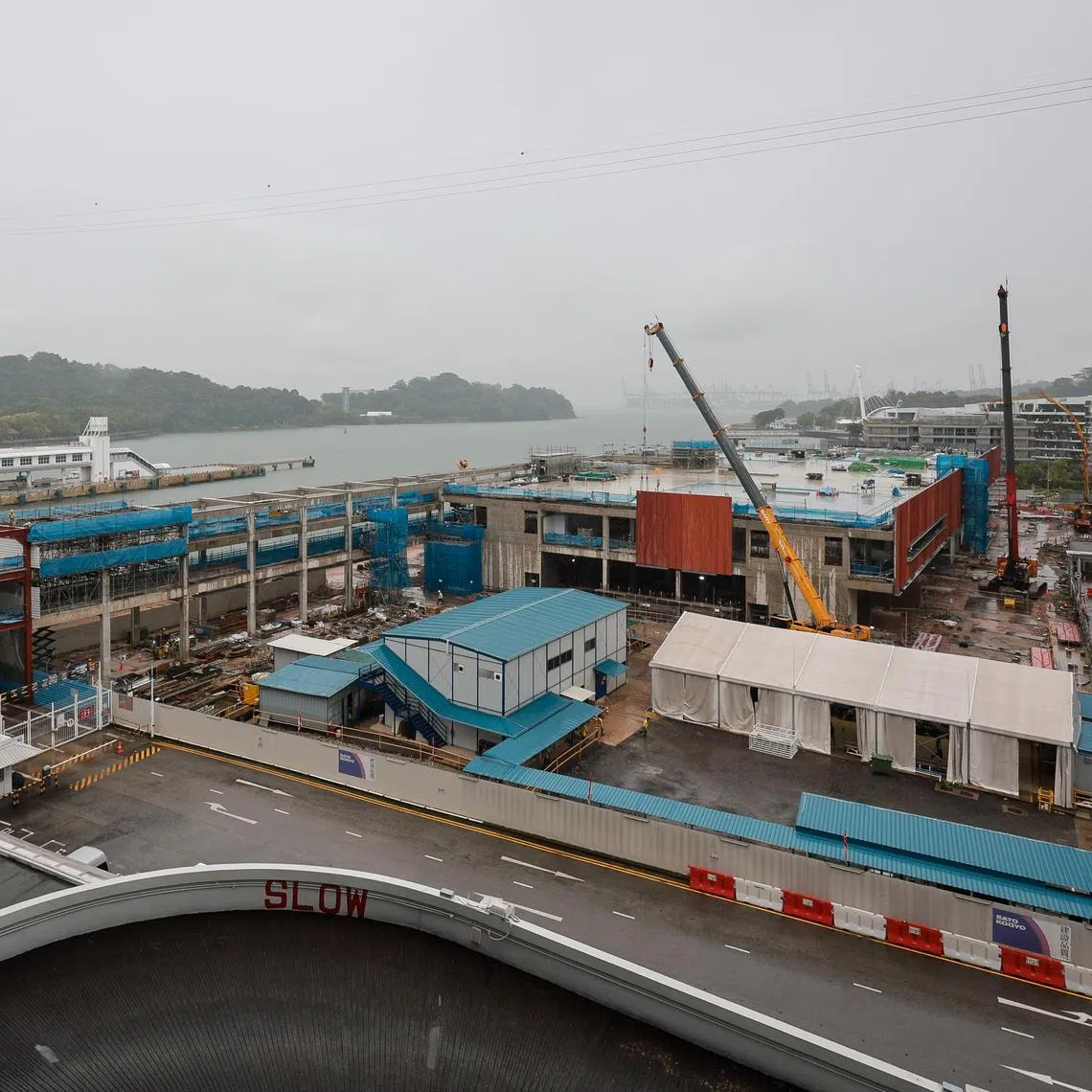 The new interim ferry and cruise terminal being built beside Harbourfront Centre on Sept 9, 2025.