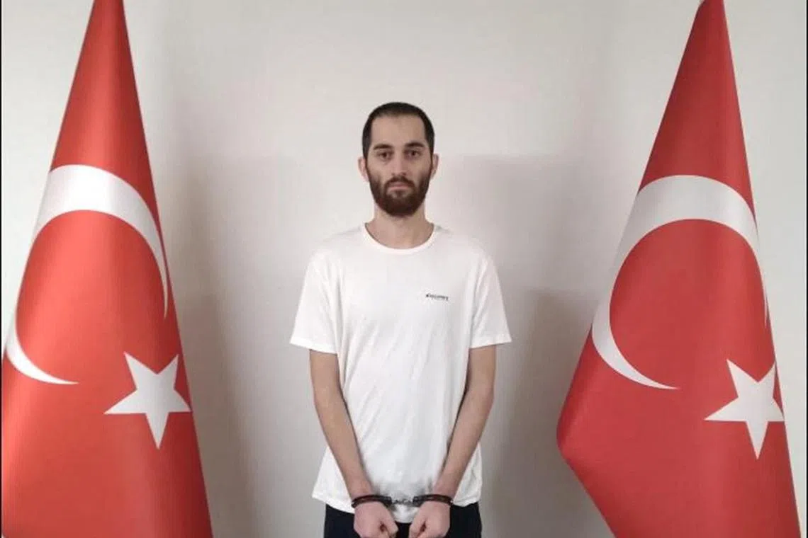 An undated handout picture obtained by Reuters on September 14, 2024 shows an Islamic State militant, identified as Viskhan Soltamatov, who is believed to be involved in planning an attack on the Santa Maria Italian Church in Istanbul earlier this year, after he was arrested by Turkish authorities in Istanbul, Turkey. National Intelligence Agency (MIT) /Handout via REUTERS