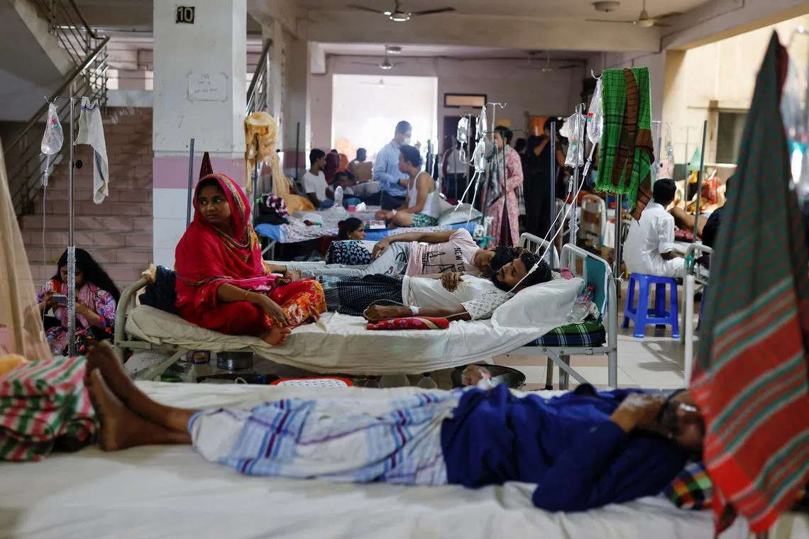 Hospitals, especially in Dhaka, are struggling to find space for the high caseload of patients suffering high fever and vomiting.
