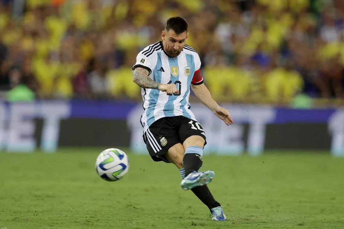 FILE PHOTO: Soccer Football - World Cup - South American Qualifiers - Brazil v Argentina - Estadio Maracana, Rio de Janeiro, Brazil - November 21, 2023 Argentina's Lionel Messi in action REUTERS/Ricardo Moraes/File Photo