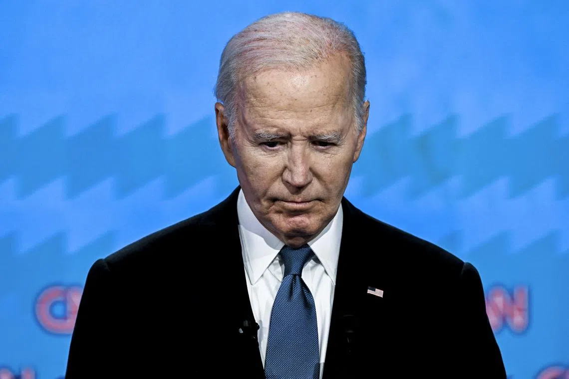 President Joe Biden during the CNN presidential debate with former President Donald Trump in Atlanta, June 27, 2024.