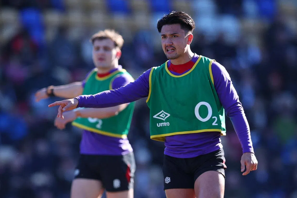 England's Marcus Smith during training on Feb 28.