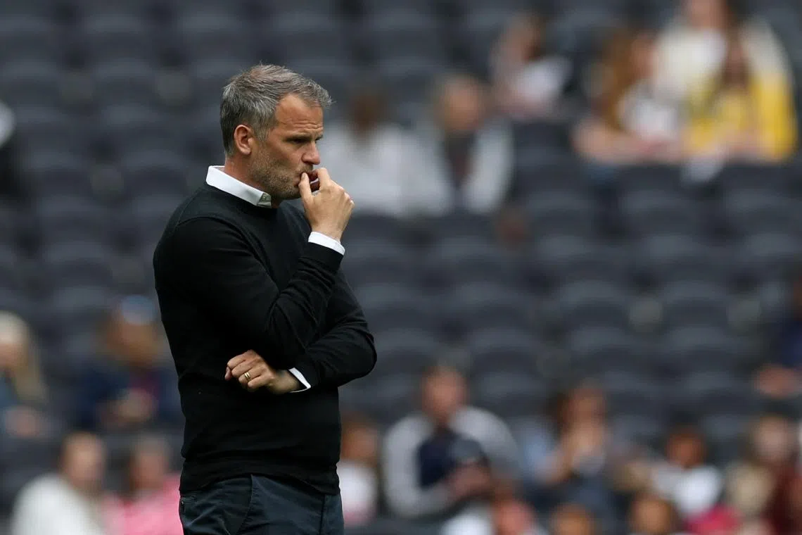 FILE PHOTO: Soccer Football - Women's Super League - Tottenham Hotspur v Chelsea - Tottenham Hotspur Stadium, London, Britain - May 4, 2025 Tottenham Hotspur manager Robert Vilahamn before the match Action Images via Reuters/Paul Childs/File Photo