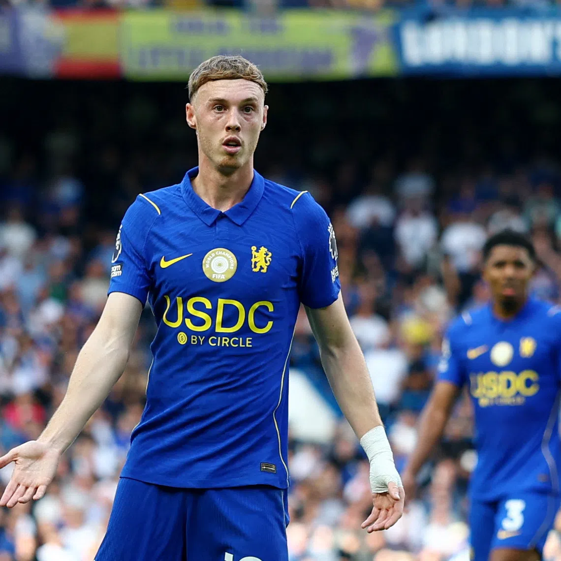 FILE PHOTO: Soccer Football - Premier League - Chelsea v Hull City - Stamford Bridge, London, Britain - September 12, 2026 Chelsea's Cole Palmer reacts REUTERS/Hannah Mckay/ File Photo