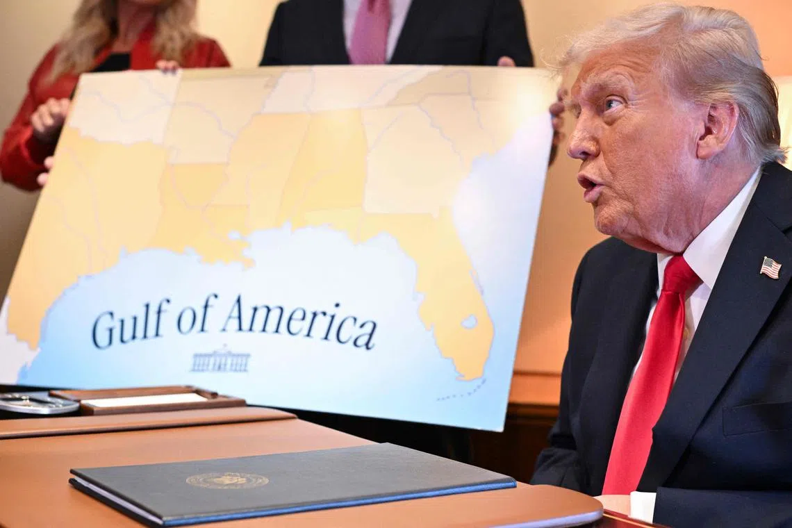 In another executive order after taking office last month, Mr Donald Trump declared that the Gulf of Mexico would henceforth be called the “Gulf of America”.