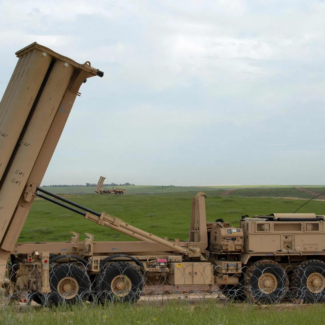 A US Army Terminal High Altitude Area Defense (THAAD) launching station sits at the ready in Israel in this  2019 photo. Satellite photos show that an RTX AN/TPY-2 radar and support equipment – used by such US THAAD missile defence systems – was destroyed in Jordan in the opening days of the war, CNN reported.