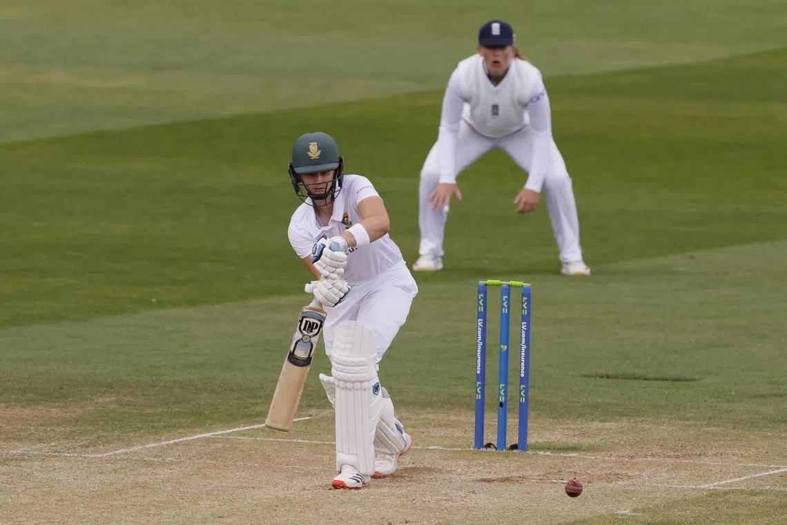 FILE PHOTO: Cricket - Women's International Test Match - England v South Africa - County Ground, Taunton, Britain - June 29, 2022 South Africa's Laura Wolvaardt in action Action Images via Reuters/Andrew Couldridge/File Photo