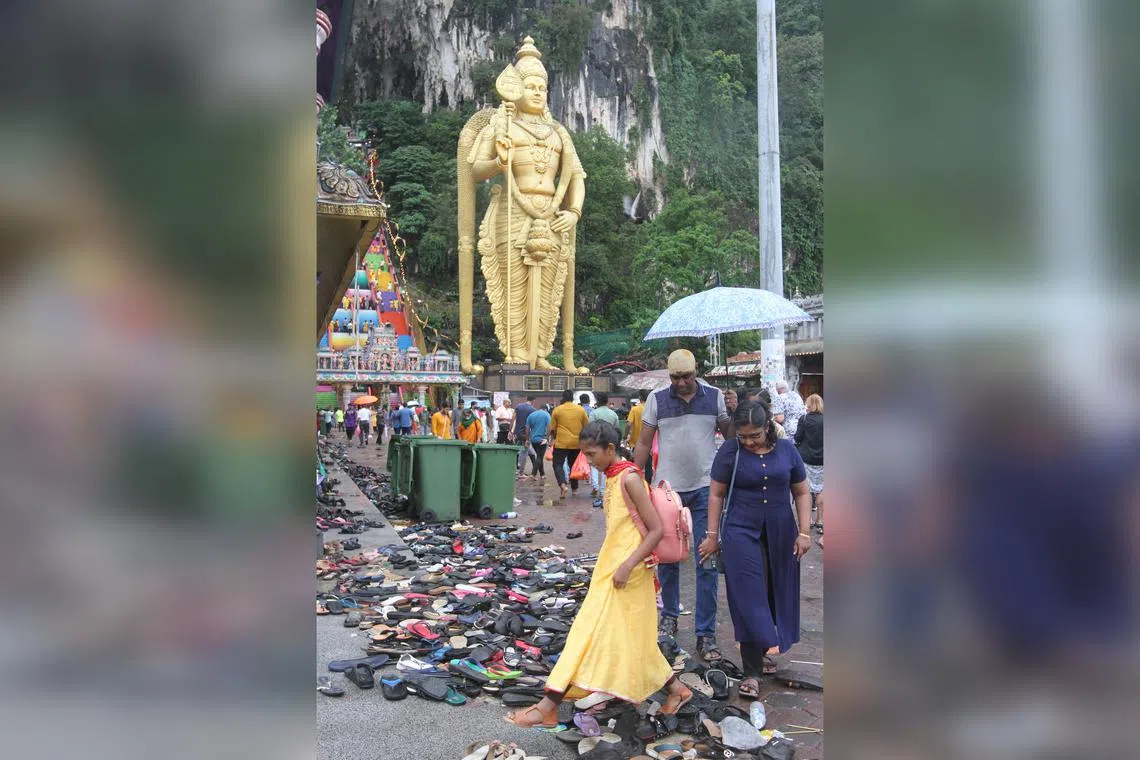 An estimated 3,000 to 5,000kg of footwear was left behind by visitors after this year's Thaipusam in Kuala Lumpur.
