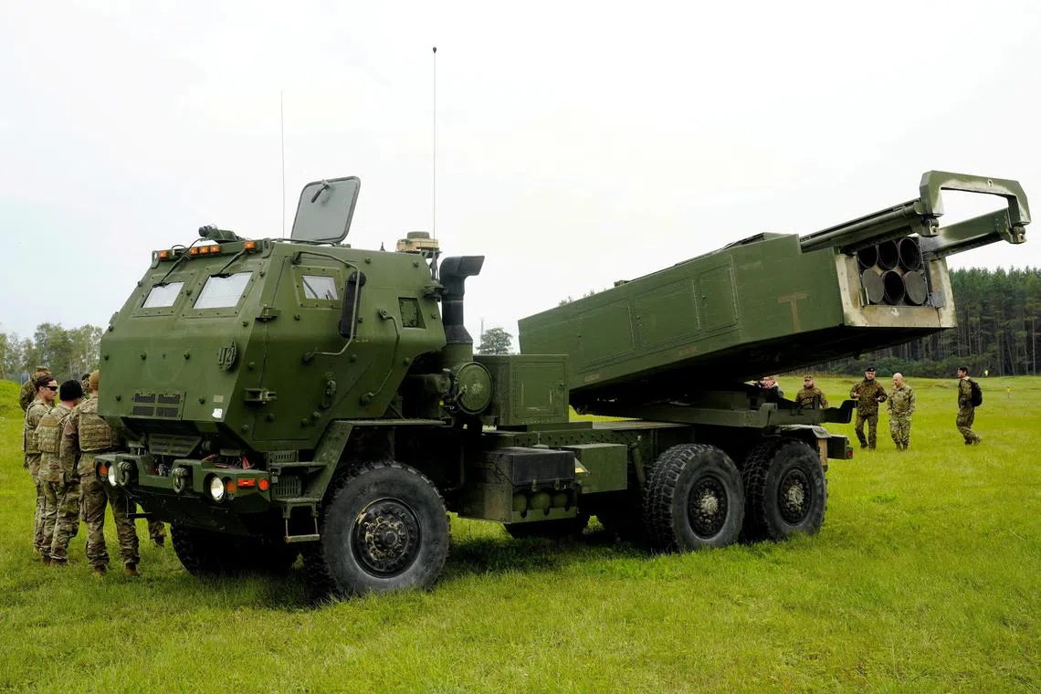 FILE PHOTO: A M142 High Mobility Artillery Rocket System (HIMARS) takes part in a military exercise near Liepaja, Latvia September 26, 2022. REUTERS/Ints Kalnins/File Photo