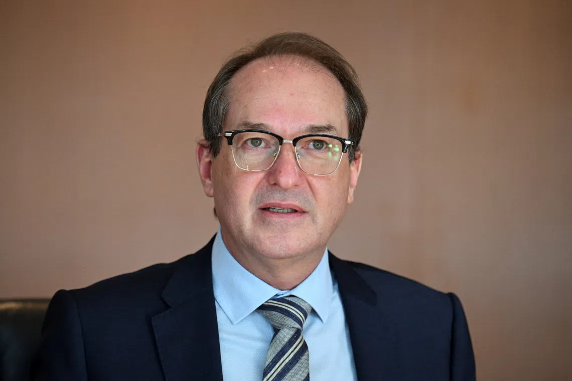 German Interior Minister Alexander Dobrindt attends a cabinet meeting at the Chancellery in Berlin, Germany November 5, 2025. REUTERS/Annegret Hilse