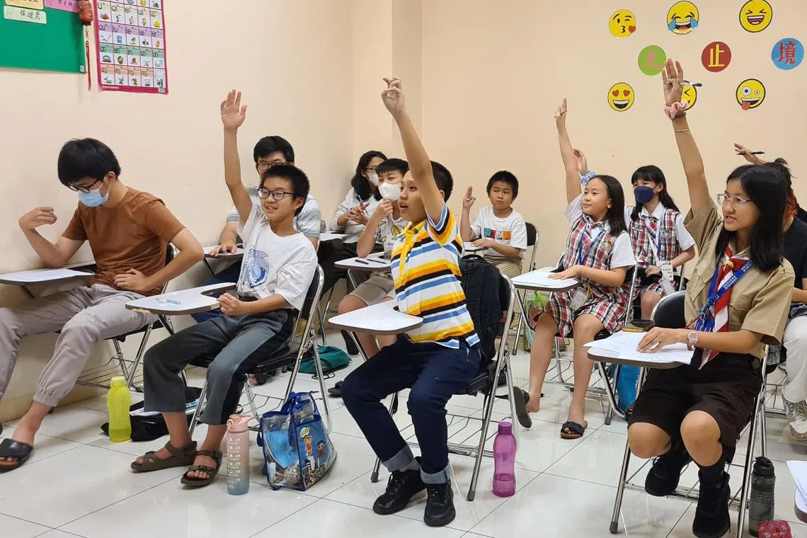 A class at Caiming Mandarin Education Centre in Tangerang, Indonesia.
