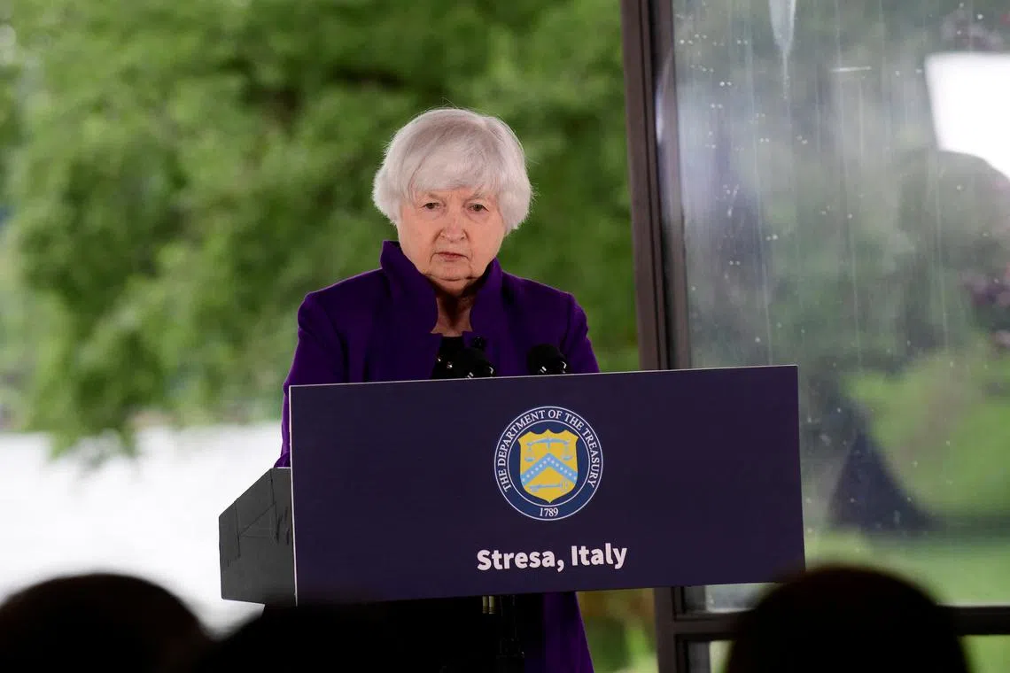 U.S. Secretary of the Treasury Janet Yellen holds a press conference ahead of the G7 Finance Minister and Central Bank Governors' Meeting in Stresa, Italy, May 23, 2024. REUTERS/Massimo Pinca/ File Photo