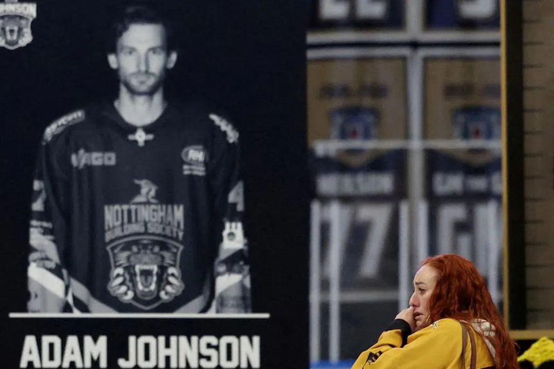 FILE PHOTO: Ice Hockey - Memorial for Nottingham Panthers' Adam Johnson - Motorpoint Arena, Nottingham, Britain - November 4, 2023 Fans are seen inside the stadium during the memorial for former Nottingham Panthers' Adam Johnson  REUTERS/Isabel Infantes/File Photo