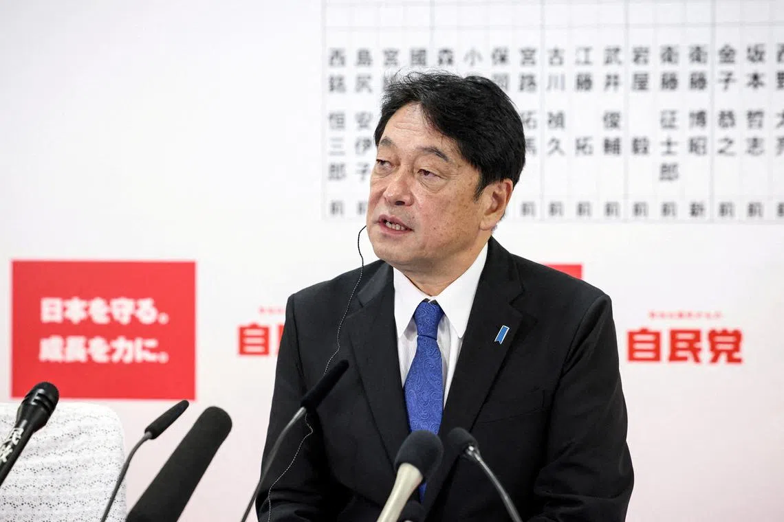FILE PHOTO: Liberal Democratic Party Policy Research Council Chair Itsunori Onodera speaks at the Liberal Democratic Party's (LDP) headquarters on October 27, 2024, in Tokyo, Japan. Takashi Aoyama/Pool via REUTERS/File Photo