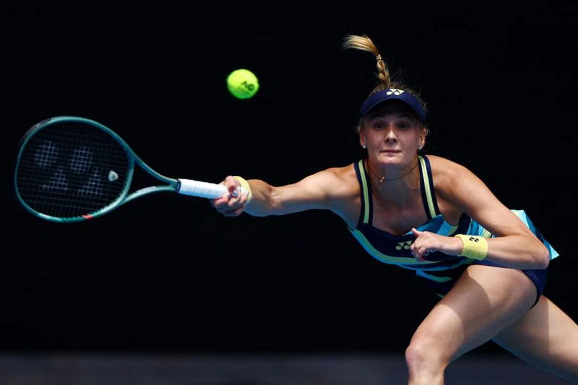 Tennis - Australian Open - Melbourne Park, Melbourne, Australia - January 22, 2024 Ukraine's Dayana Yastremska in action during her fourth round match against Belarus' Victoria Azarenka REUTERS/Edgar Su