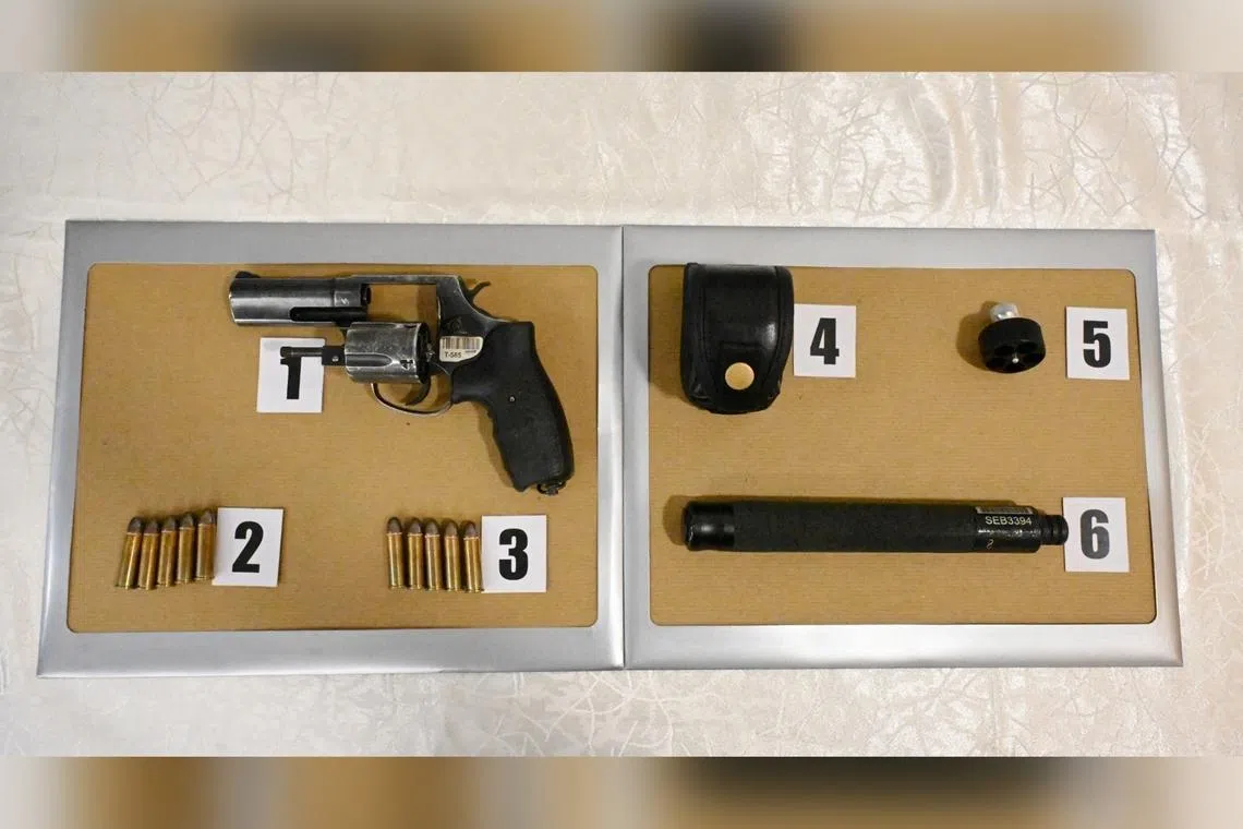 Heng Jun Hao was allegedly armed with a Taurus revolver loaded with five bullets while he was at Bugis+ shopping mall.