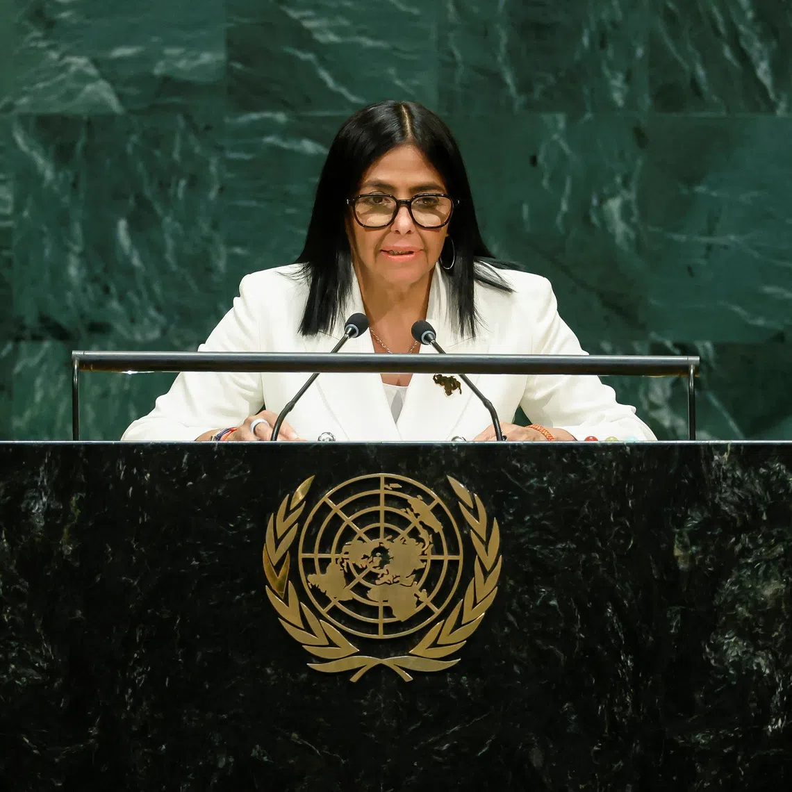 Delcy Rodriguez, Venezuela’s acting president, pledged in her speech before the UN that the South American OPEC member would hold elections as part of a transition to “full democracy.”