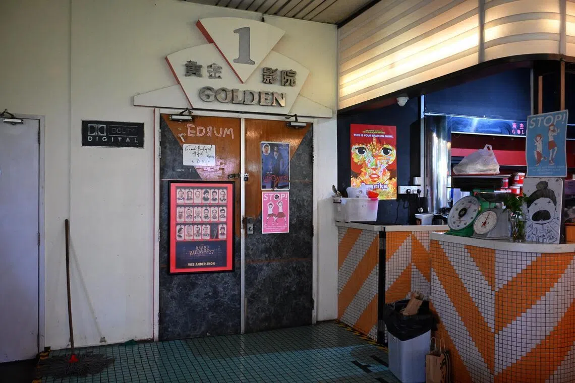 The entrance of a cinema hall at The Projector, taken on the day of its closure in 2025. 