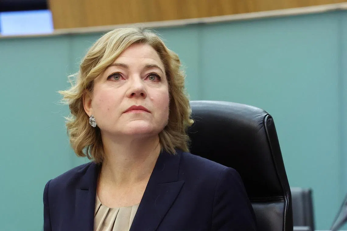 FILE PHOTO: European Commission Executive Vice-President Henna Virkkunen attends the first meeting of the new college of European Commissioners in Brussels, Belgium December 4, 2024. REUTERS/Yves Herman/File Photo