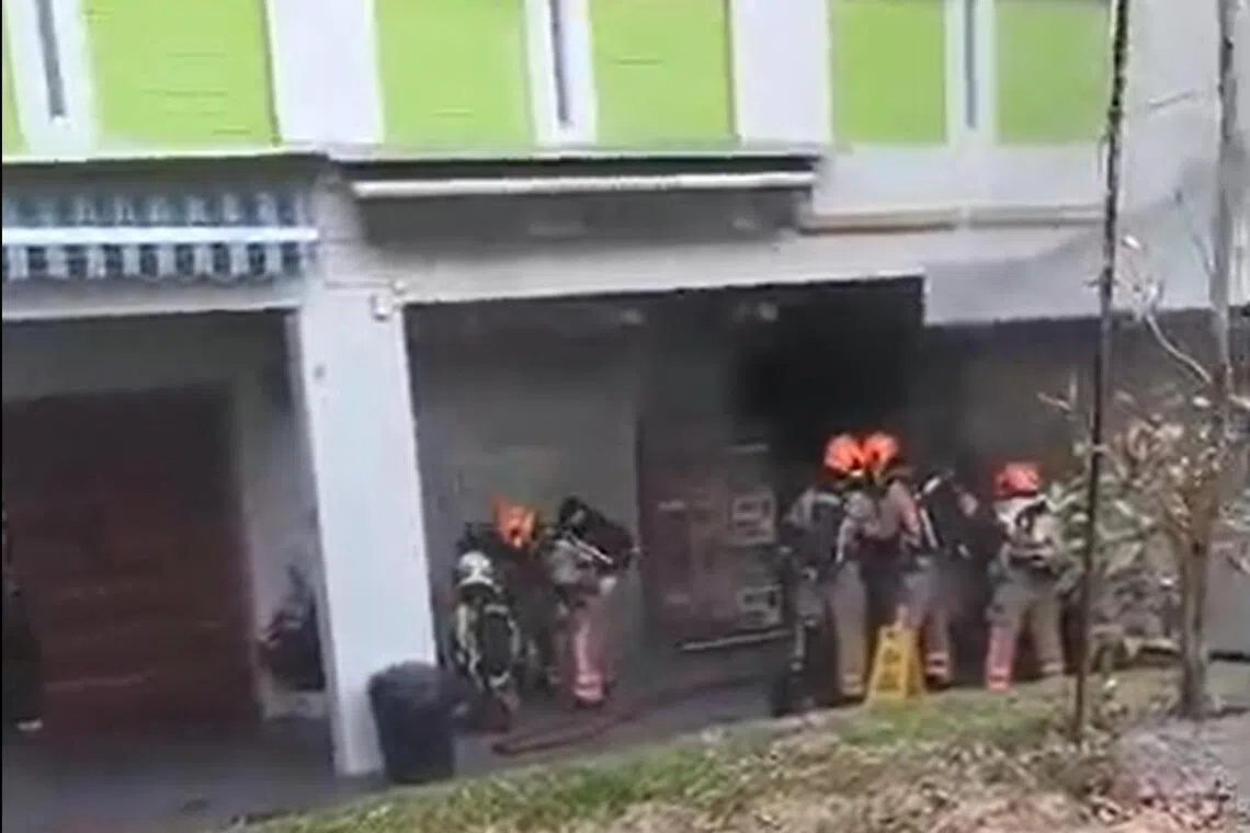 The SCDF extinguished the fire with a water jet.