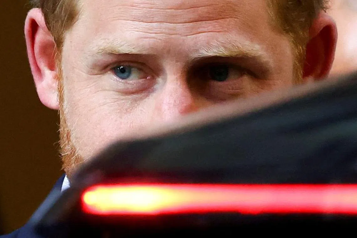 FILE PHOTO: Britain's Prince Harry, Duke of Sussex, departs the Rolls Building of the High Court in London, Britain June 7, 2023. REUTERS/Hannah McKay/File Photo