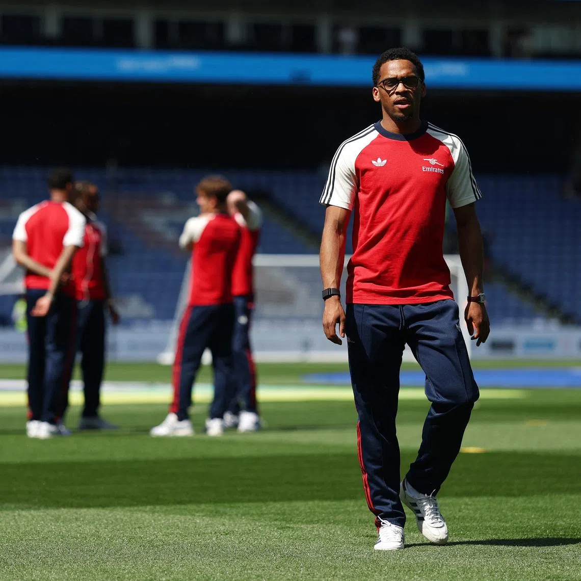Soccer Football - Premier League - Crystal Palace v Arsenal - Selhurst Park, London, Britain - May 24, 2026 Arsenal's Jurrien Timber walks on the pitch before the match REUTERS/Hannah Mckay
