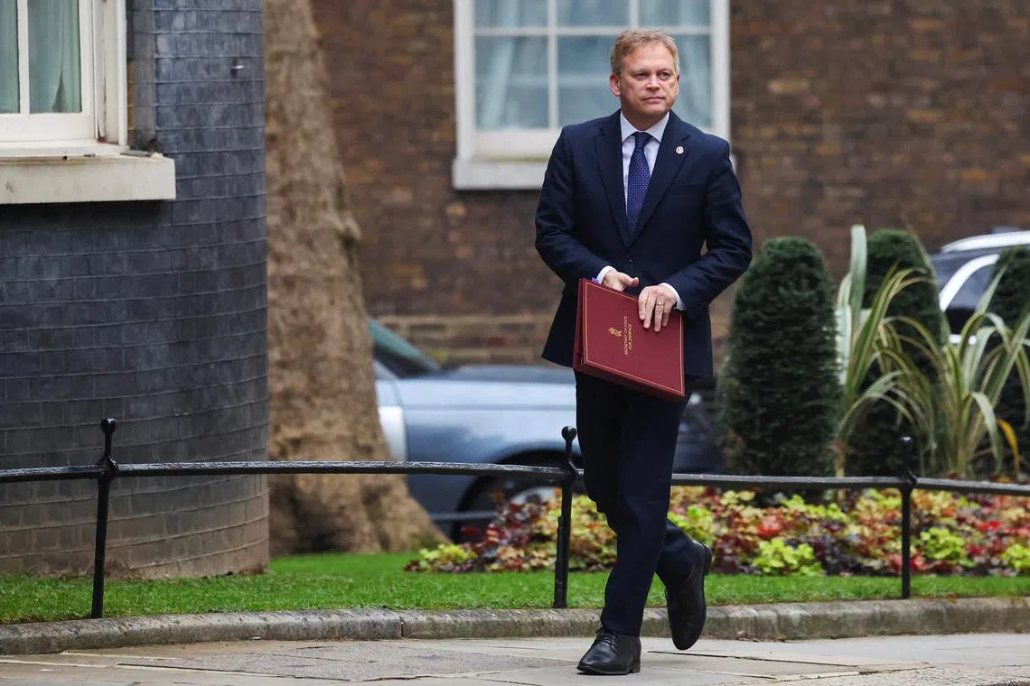 FILE PHOTO: British Defence Secretary Grant Shapps walks to attend a cabinet meeting in London, Britain, March 6, 2024. REUTERS/Toby Melville/File Photo