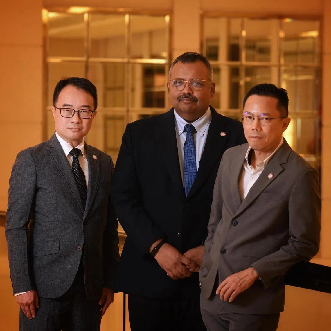 From left: Benjamin Ang, Head of Centre of Excellence for National Security and Head of Digital Impact Research, Prof Kumar Ramakrishna, Dean of RSIS and Dr Leong Chan-Hoong, Head of Social Cohesion Research Programme National Security, Disinformation, Foreign Interference, Emerging Areas on Sept 28, 2026.