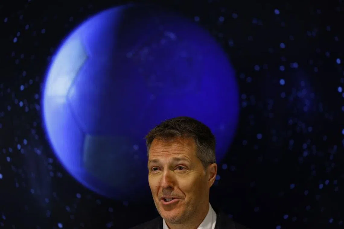 Soccer Football - Interview with european sports development company A22 CEO Bernd Reichart - Madrid, Spain - December 21, 2023 European sports development company A22 CEO Bernd Reichart is seen during an interview after the European Court of Justice ruled that UEFA and FIFA acted against competition law by blocking the formation of the European Super League REUTERS/Susana Vera