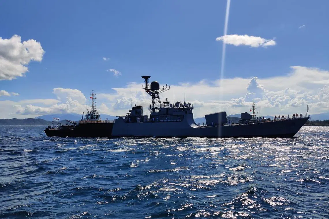 nggift
INS Kirpan, an indigenously built corvette, which India gifted to Vietnam on June 22.
Credit: Twitter@SpokespersonMoD