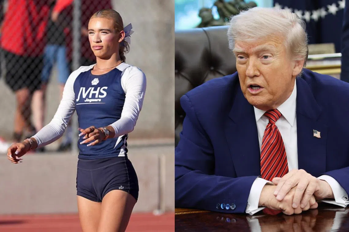 Mr Trump, in his post on social media, appeared to be referring to 16-year-old A.B. Hernandez, who has qualified to compete in a long jump, high jump and triple jump championship in California.