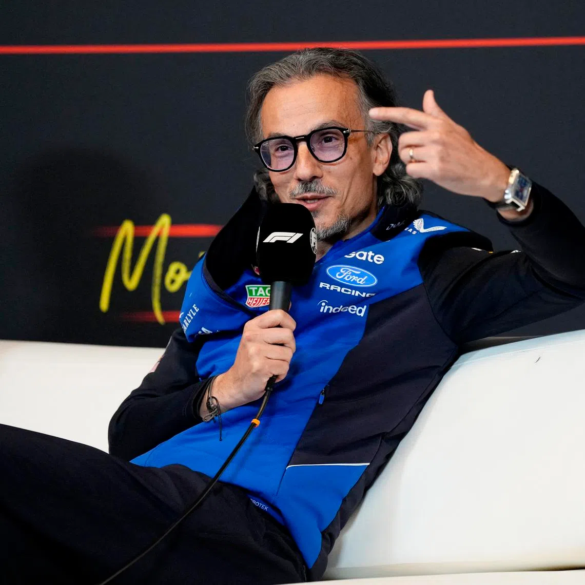 Red Bull team boss Laurent Mekies (above) noted that Max Verstappen raced in a Mercedes GT3 at the Nuerburgring 24 Hours last weekend, making the contact less unusual.