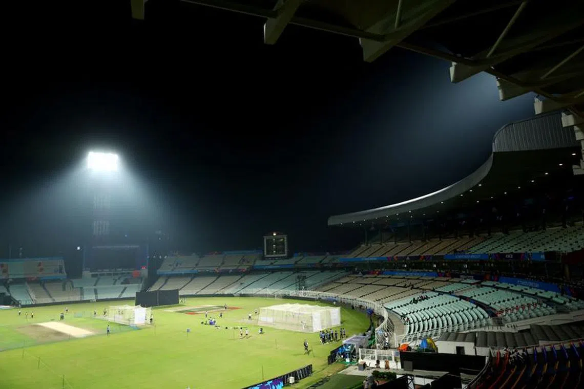 Cricket - ICC Cricket World Cup 2023 - Semi-Final - South Africa Practice - Eden Gardens, Kolkata, India - November 14, 2023 General view inside the stadium during practice REUTERS/Andrew Boyers