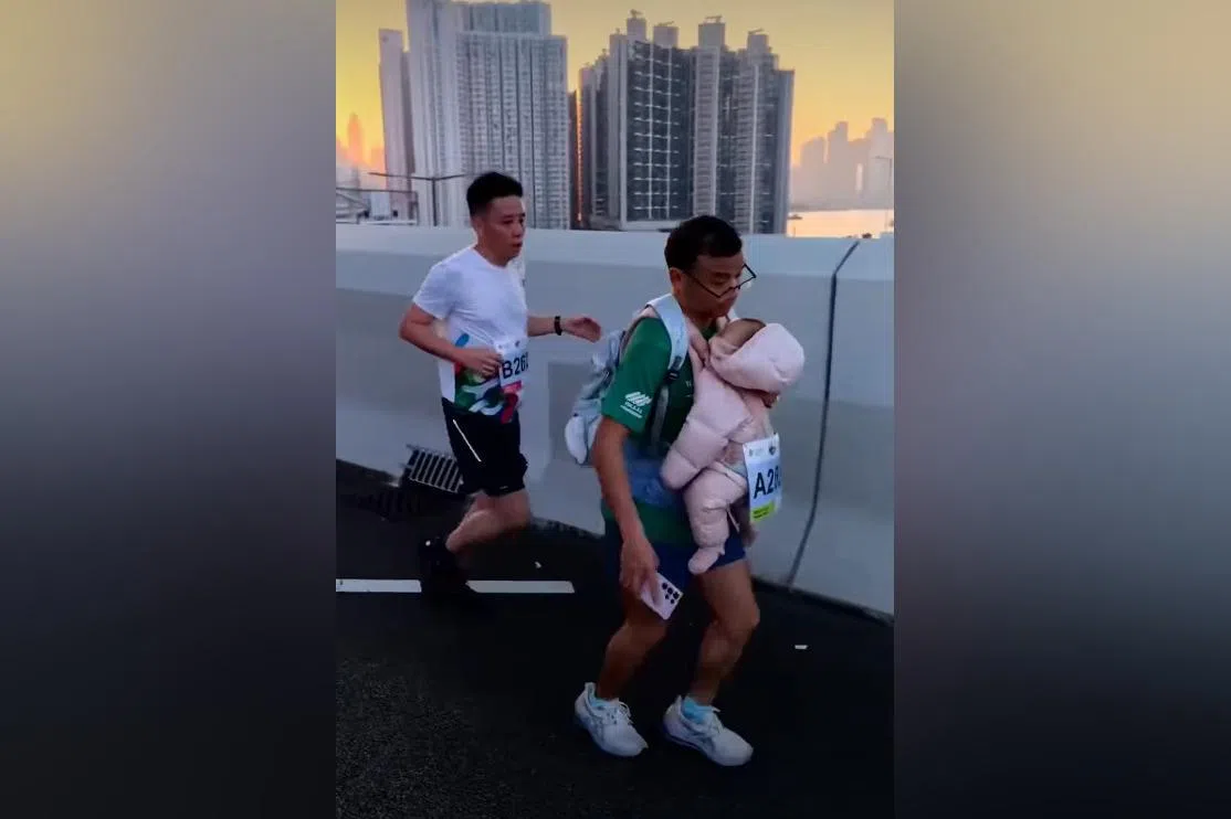 Critics skewered the man for risking his child’s safety – and the organisers for somehow missing the baby until more than a third into the race.