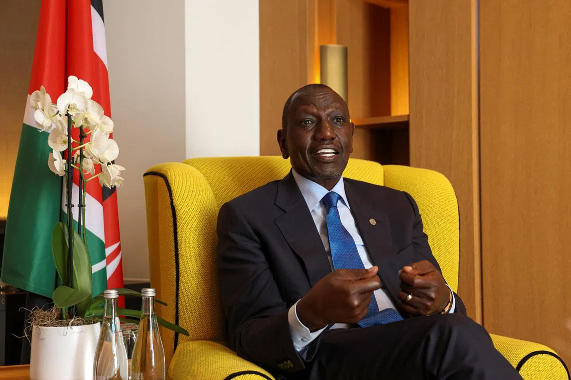 Kenya's President William Ruto attends an interview with Reuters on the sidelines of the G7 summit in Evian-les-Bains, France, June 17, 2026. REUTERS/Denis Balibouse