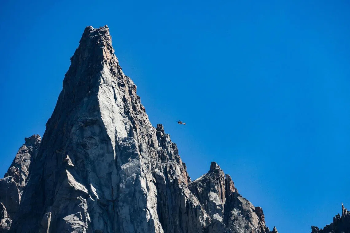 A rescue team with helicopters and dogs searching for survivors found the body of a 57-year-old Frenchman. A man and woman in their 40s, also French, were taken to hospital.