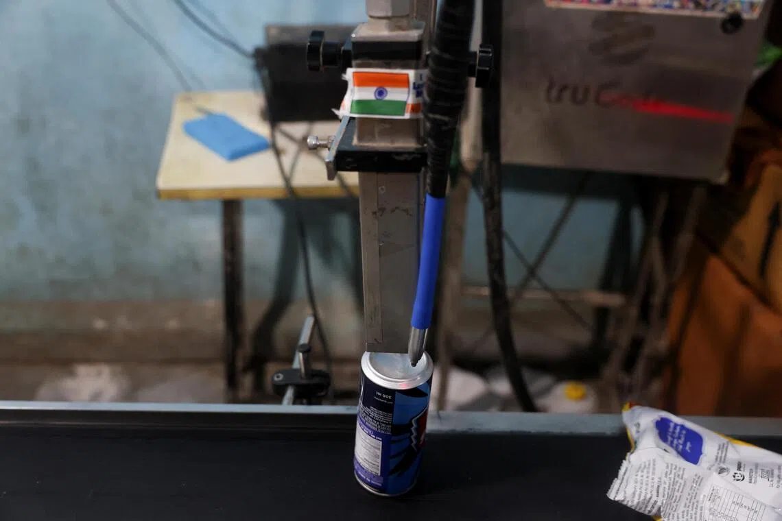 A machine used for relabelling information on products, found by the Maharashtra Food and Drug Administration officials during a raid on Aug 25.