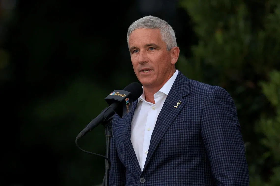 (FILES) Jay Monahan, PGA TOUR Commissioner, kept the merger a secret from his players until the announcement was made on June 6(Photo by SAM GREENWOOD / GETTY IMAGES NORTH AMERICA / AFP)