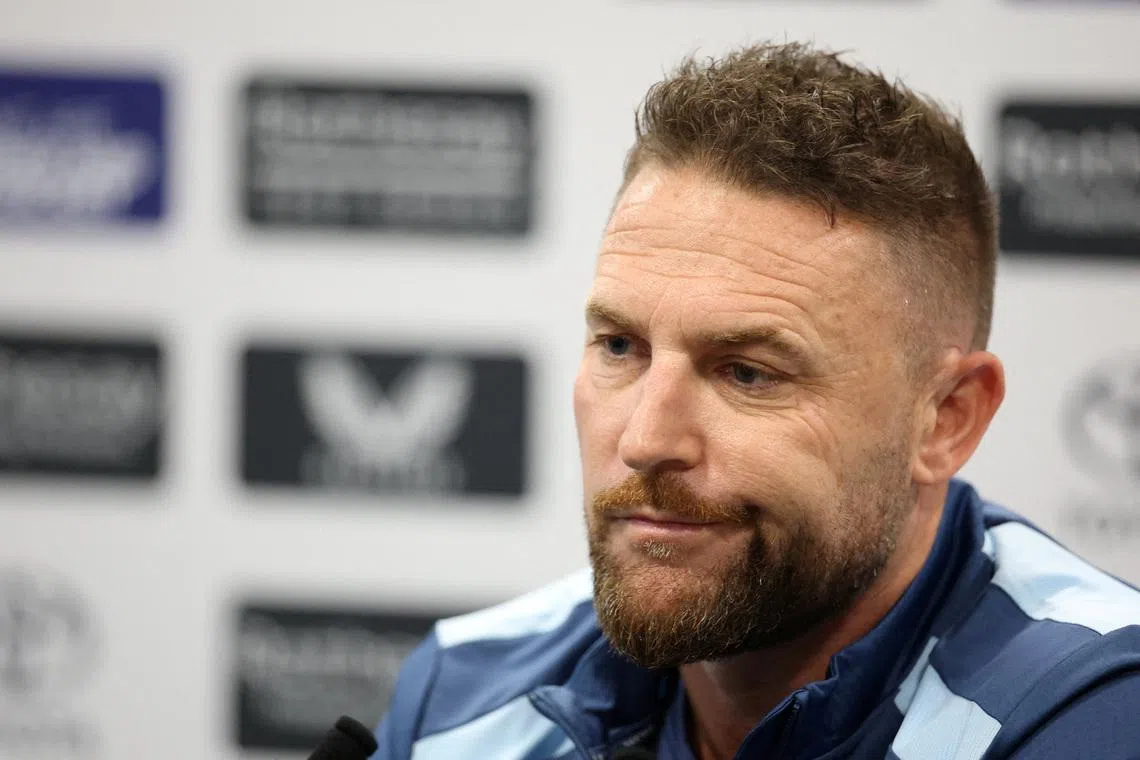 FILE PHOTO: Cricket - England v New Zealand - First Test - England Press Conference - Lord's Cricket Ground, London, Britain - June 2, 2026 England head coach Brendon McCullum during the press conference Action Images via Reuters/Andrew Boyers/File Photo