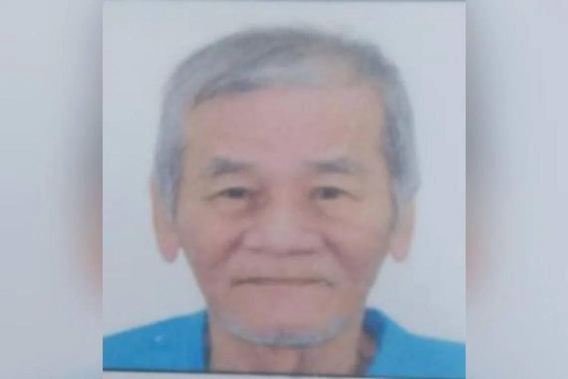 Mr Tay Hua Meng was last seen near Block 1 Tampines Avenue 3 at about 2.40pm on March 23.