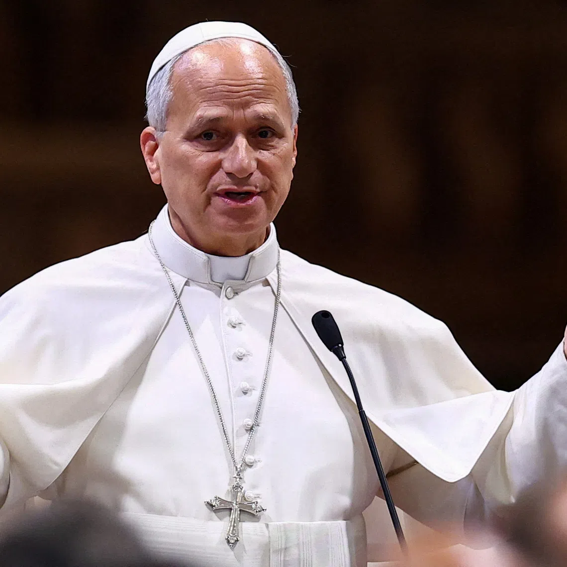 FILE PHOTO: Pope Leo presides over a diocesan assembly marking the opening of the new pastoral year for the Diocese of Rome, at the Basilica of St John Lateran in Rome, Italy, September 18, 2026. REUTERS/Guglielmo Mangiapane/File Photo
