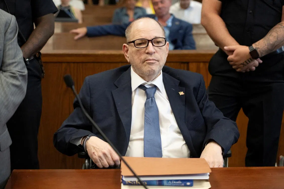 Former film producer Harvey Weinstein appears in court in New York, U.S.,  July 19, 2024. Steven Hirsch/Pool via REUTERS
